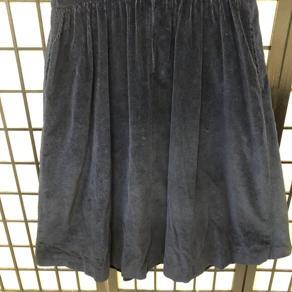 Vintage 80s Navy Blue Corduroy Jumper Dress Misty Lane ILGWU Large 11/12 cute B2 - Picture 11 of 12